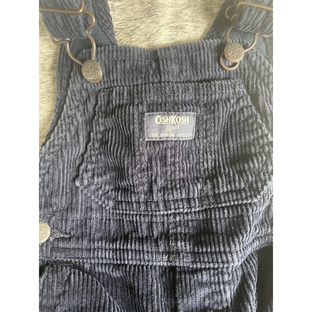 Osh Kosh Blue Corduroy Overalls 6 Months 3 6‎ Snap Crotch Lined